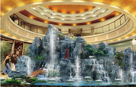 高档酒店室内喷泉景观假山制作公司